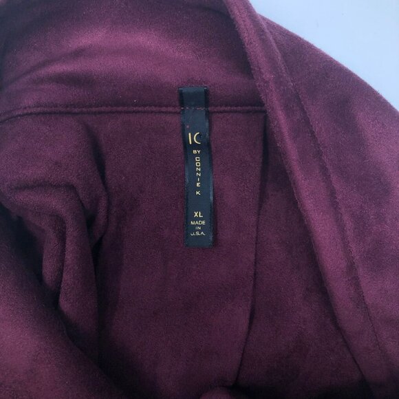 NWT IC Connie K Burgundy Faux Suede Jacket Size XL - Picture 7 of 9